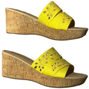 Size 10 Women’s Yellow Wedge Sandals